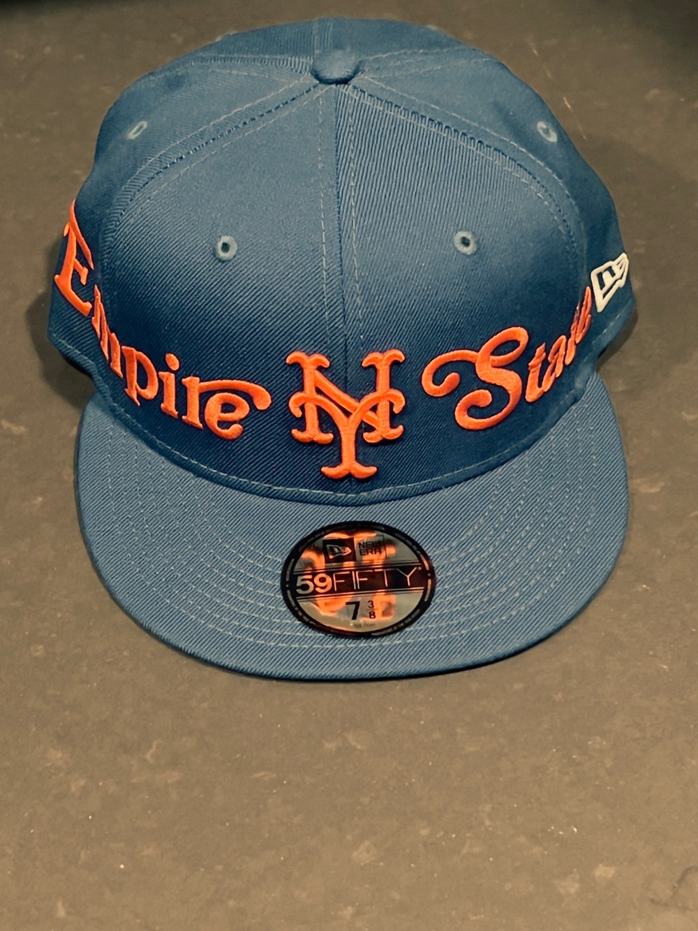 New Era Blue and Orange 'Empire State' NY Mets Fitted Hat *Rare* 100% Wool